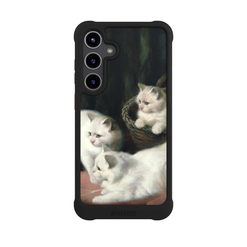 Galaxy S24 + NIVOmax Three White Angora Kittens
