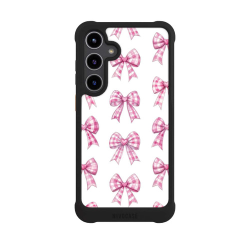 Samsung Galaxy S24+ NIVOmax Pink Gingham Hearts and Bows