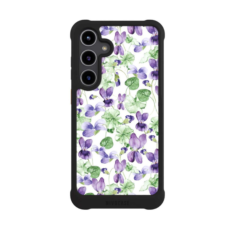 Galaxy S24 + NIVOmax Purple Wildflowers Pattern Watercolor