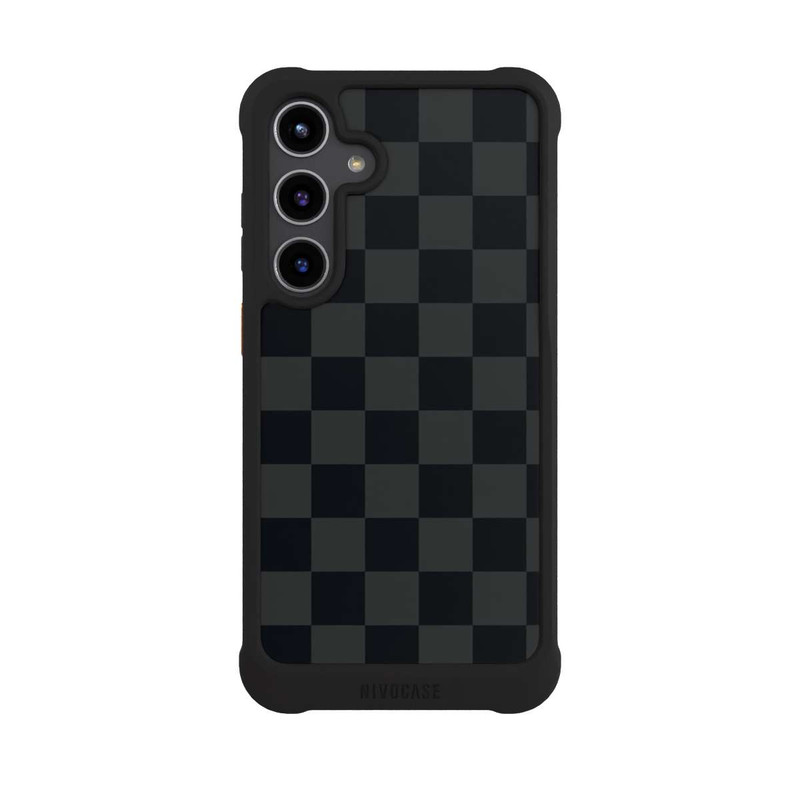 Galaxy S24 + NIVOmax motif en damier noir