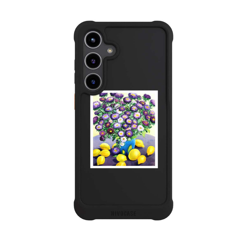 Galaxy S24 + NIVOmax Purple Asters and Lemons by Christopher Ryland