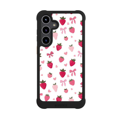 Samsung Galaxy S24+ NIVOmax Erdbeer Herz Schleifen Muster Pink