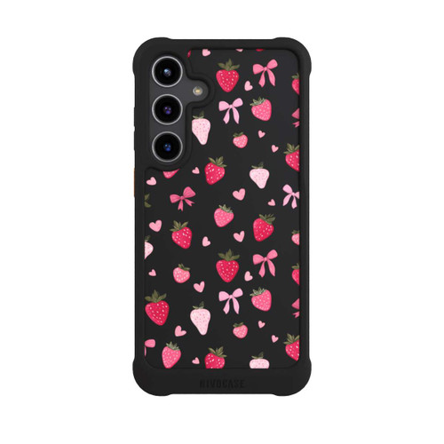 Samsung Galaxy S24+ NIVOmax Erdbeer Herz Schleifen Pink Muster Transparent