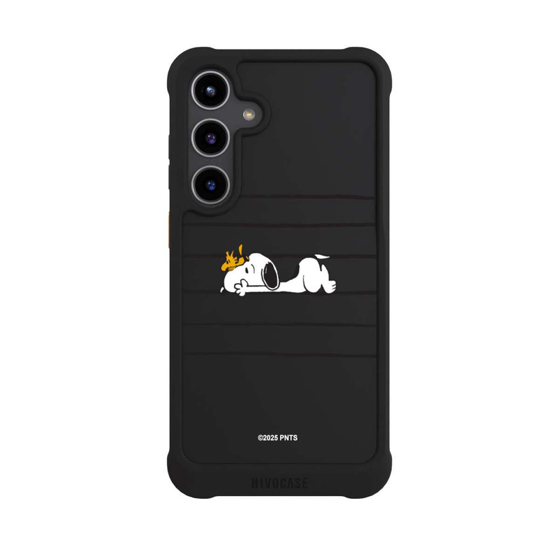 Galaxy S24 + NIVOmax Snoopy Woodstock Streifen Peanuts Transparent