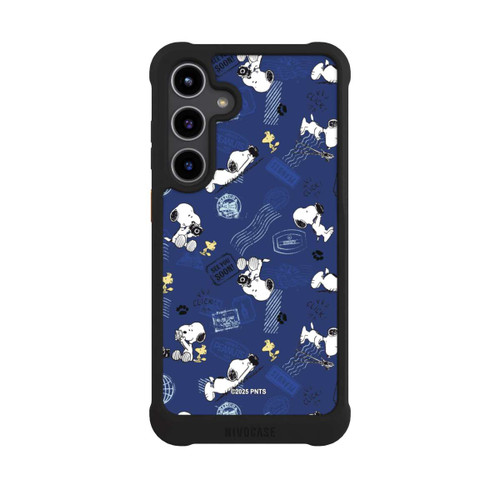 Samsung Galaxy S24+ NIVOmax Peanuts Travel Stamps Pattern Blue