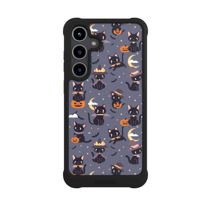 Galaxy S24 + NIVOmax Cute Halloween Witch Cats and Pumpkins