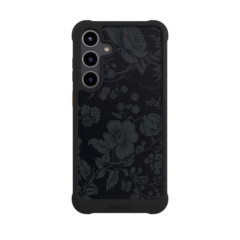 Galaxy S24 + NIVOmax Dunkle Blumen Vintageoptik