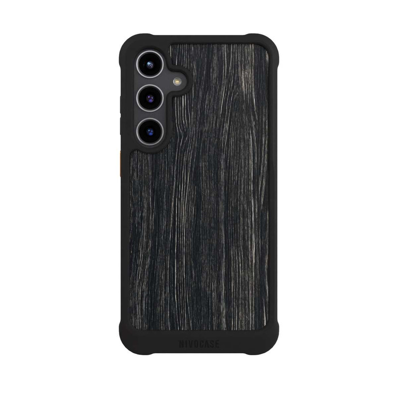 Galaxy S24 + NIVOmax Dunkle Holzstruktur