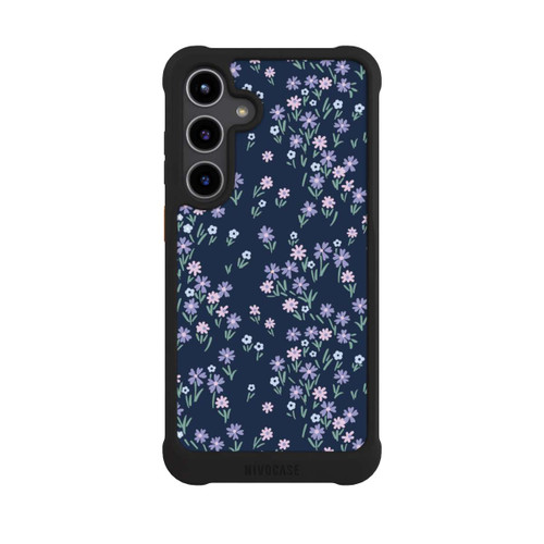 Samsung Galaxy S24+ NIVOmax Thème Floral Bleu Foncé