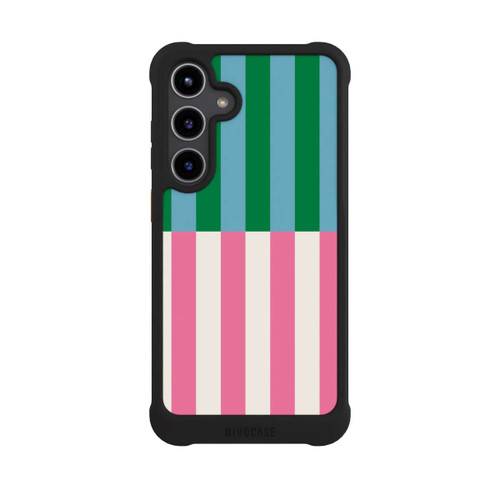 Samsung Galaxy S24+ NIVOmax Motif Rayé Vert Rose