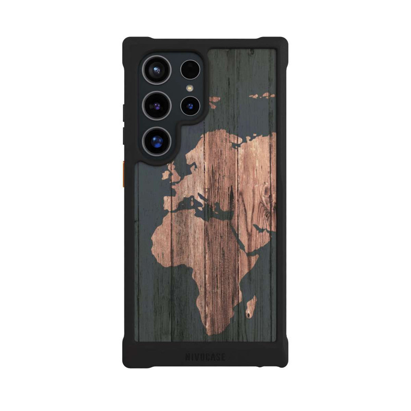 Galaxy S24 Ultra NIVOmax Wooden World Map