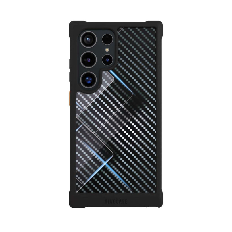 Galaxy S24 Ultra NIVOmax Lignes Bleues Carbones