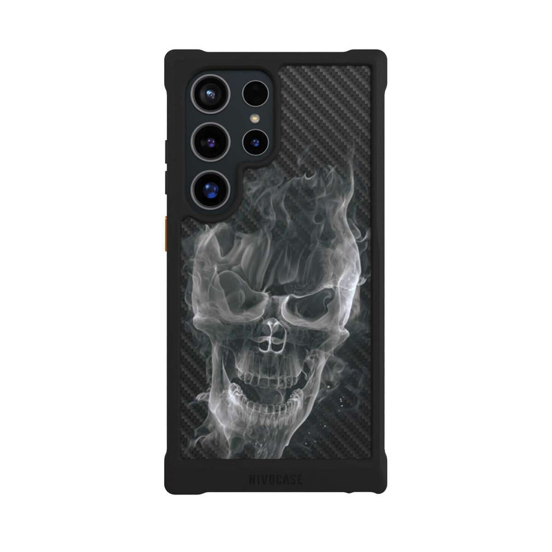 Galaxy S24 Ultra NIVOmax rauchender Totenkopf Carbon