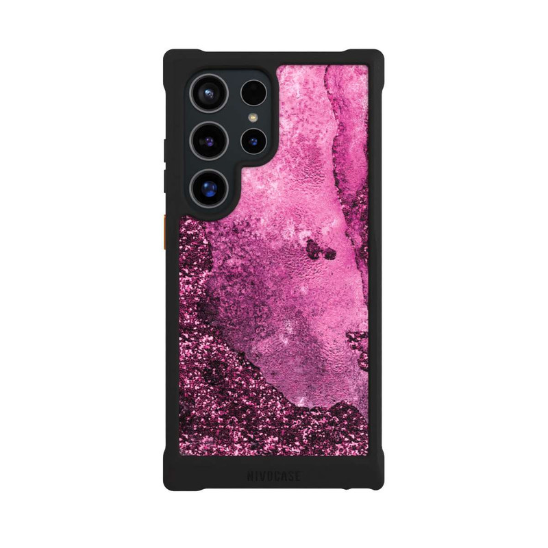 Galaxy S24 Ultra NIVOmax Pink Glitter Marble 2