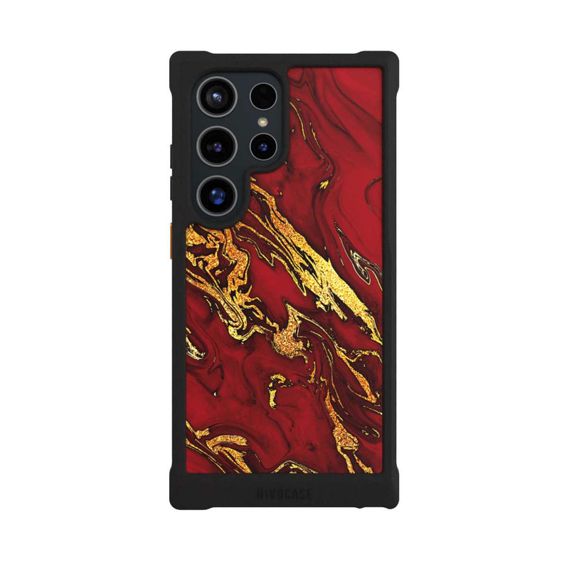 Galaxy S24 Ultra NIVOmax Marbre Rouge Doré