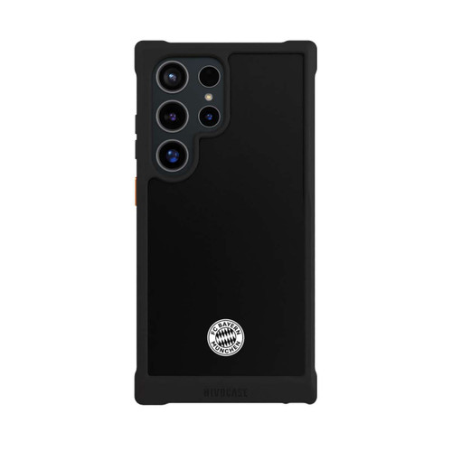 Samsung Galaxy S24 Ultra NIVOmax Klassisches FCB Logo Klein - Weiß auf Schwarz