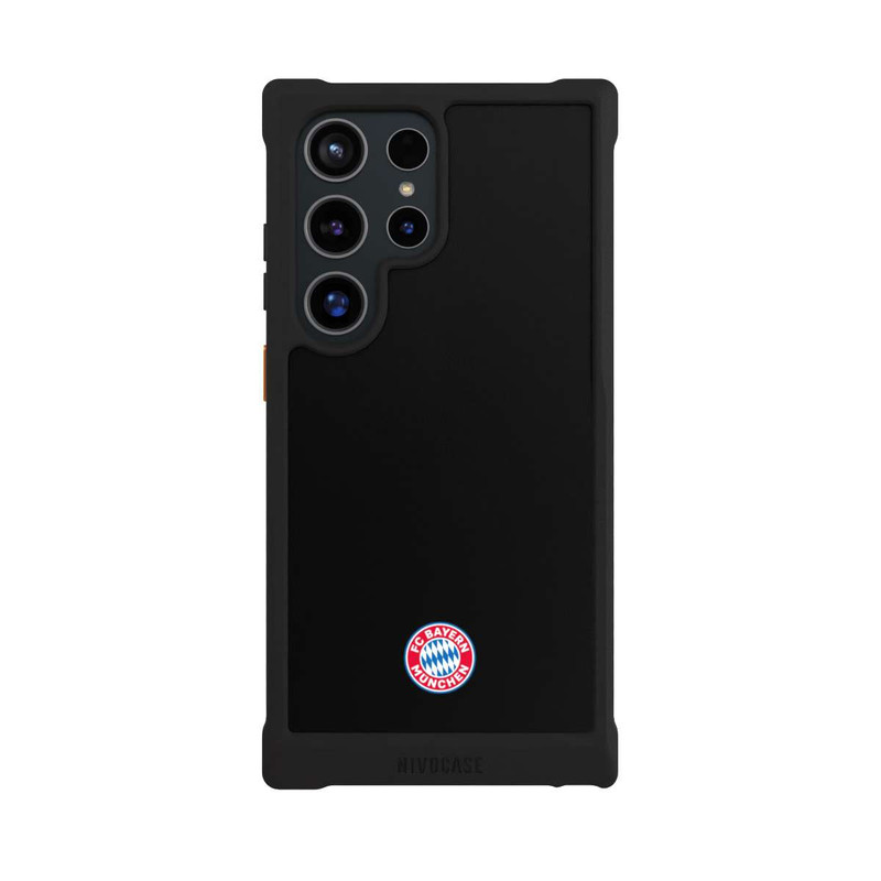 Galaxy S24 Ultra NIVOmax Logo FCB Classique Petit - Coloré sur Fond Noir