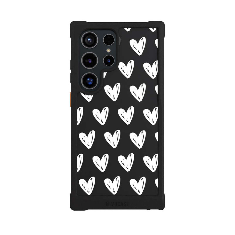 Galaxy S24 Ultra NIVOmax Coeurs blancs transparente