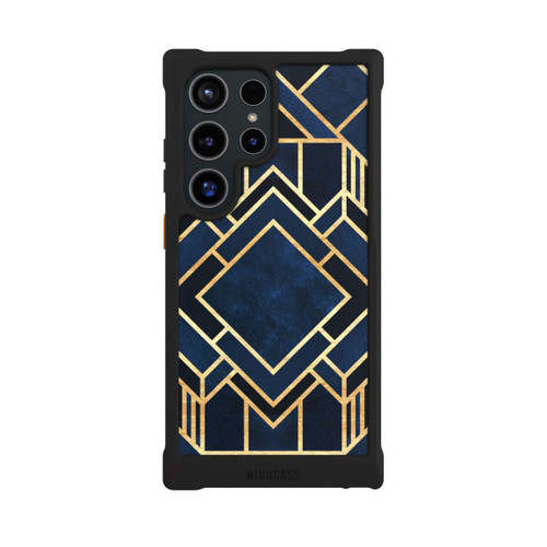 Samsung Galaxy S24 Ultra NIVOmax Kunst Deko Blau Golddruck