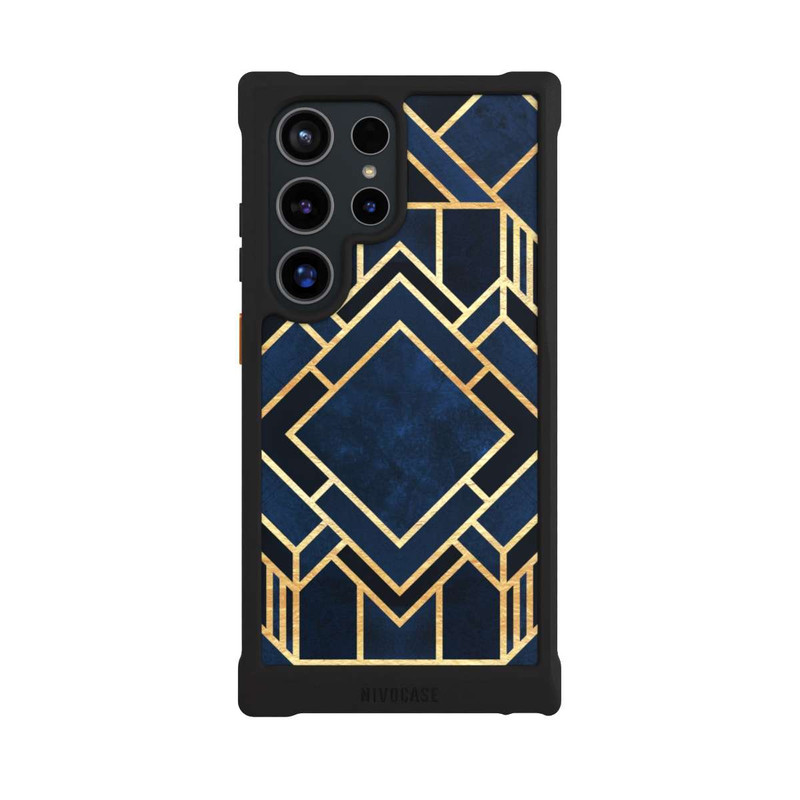 Galaxy S24 Ultra NIVOmax Art Deco Blue Gold Print