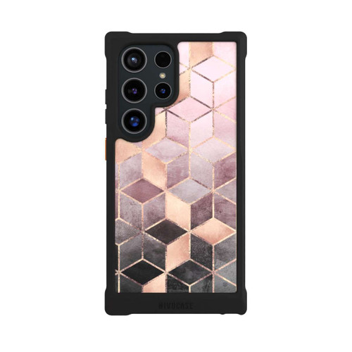 Samsung Galaxy S24 Ultra NIVOmax Pink-grauer Farbverlauf Würfel Druck
