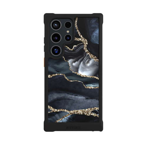 Samsung Galaxy S24 Ultra NIVOmax Dunkler Marmor Gold Glitzerlook