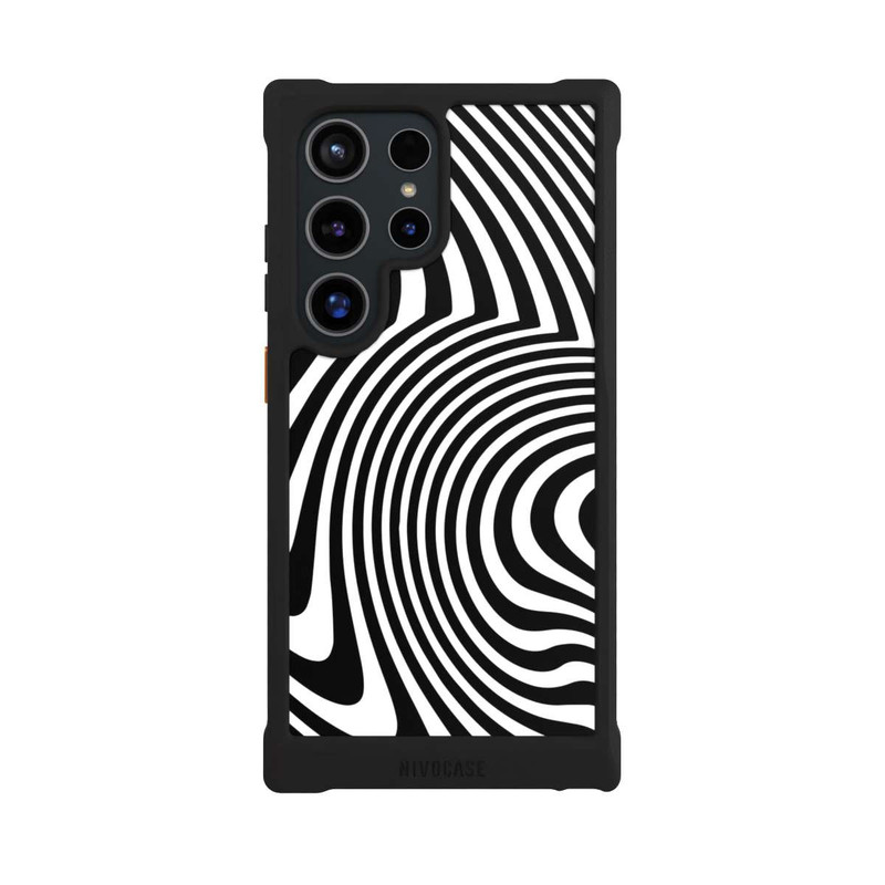 Galaxy S24 Ultra NIVOmax Vagues noires et blanches