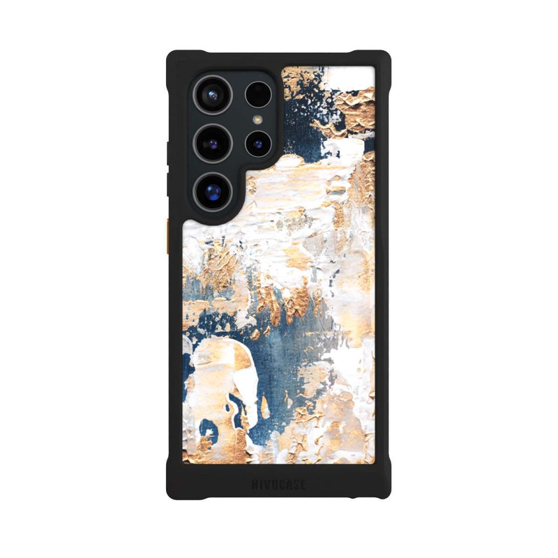 Galaxy S24 Ultra NIVOmax Abstraktion Blau und Gold