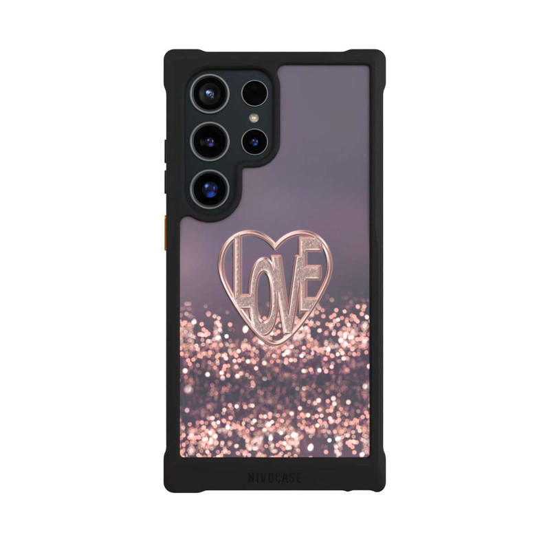 Galaxy S24 Ultra NIVOmax Love Glitter Pink