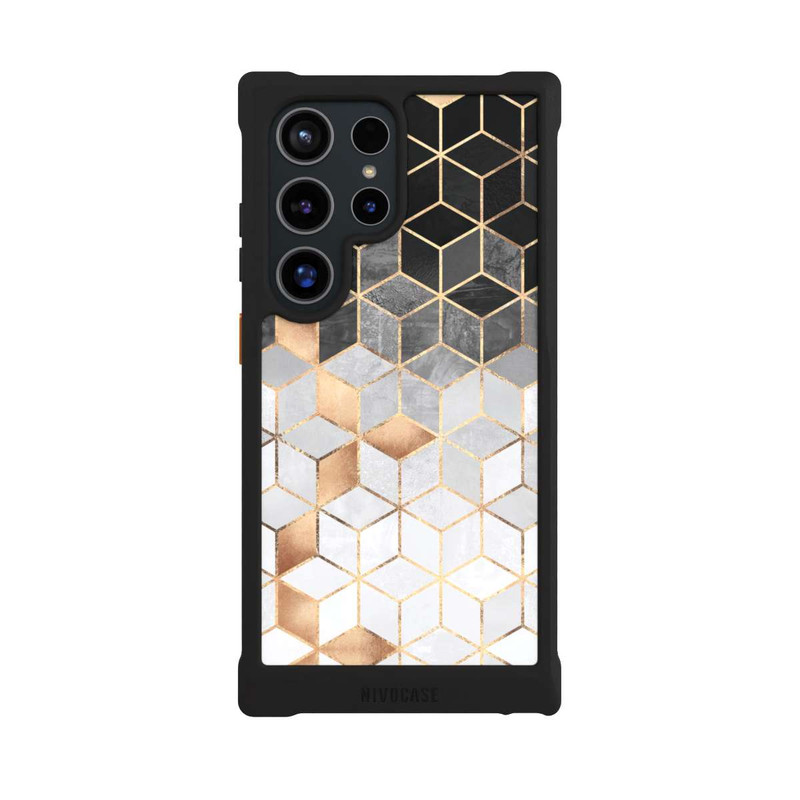 Galaxy S24 Ultra NIVOmax Würfel dunkel und gold