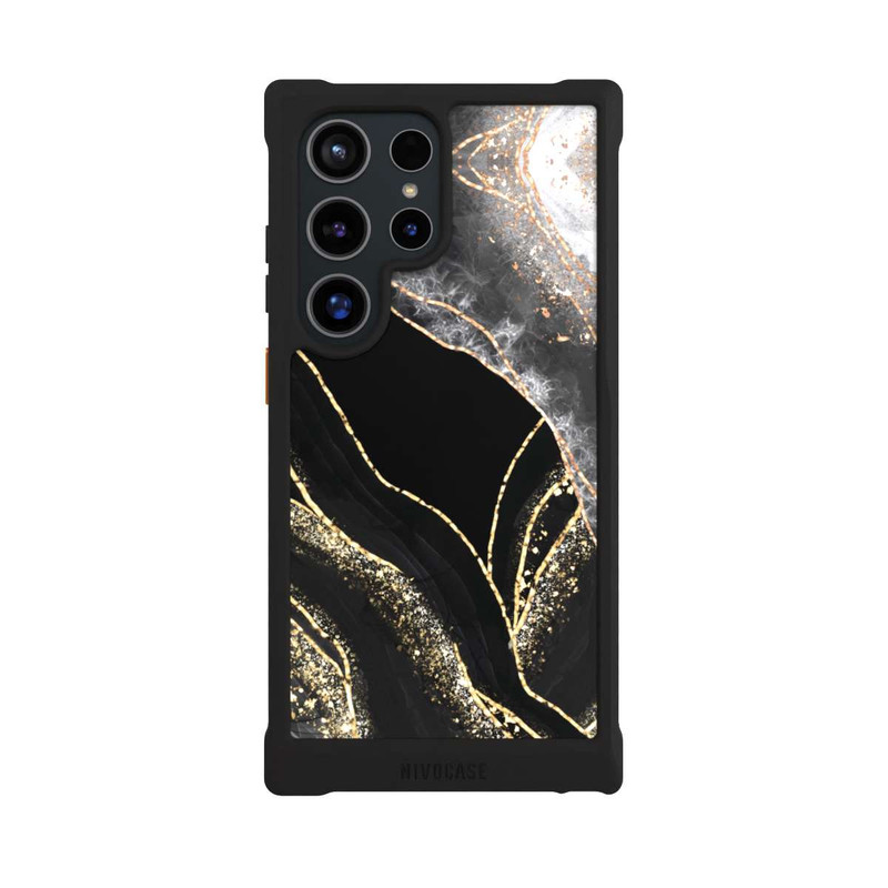 Galaxy S24 Ultra NIVOmax Dark Marble Gold