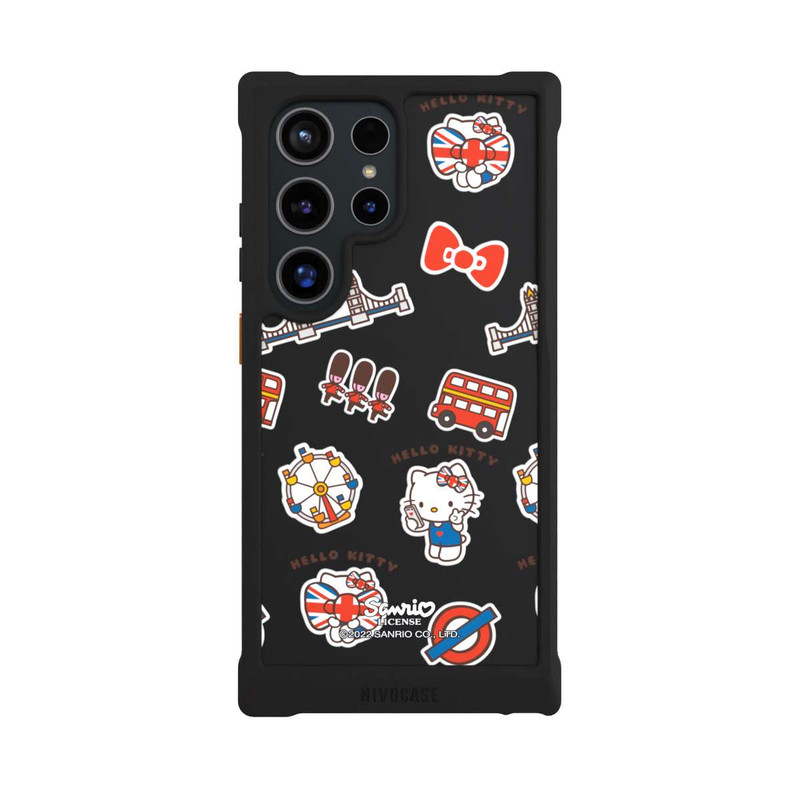 Galaxy S24 Ultra NIVOmax Hello Kitty Badges de Londres transparents