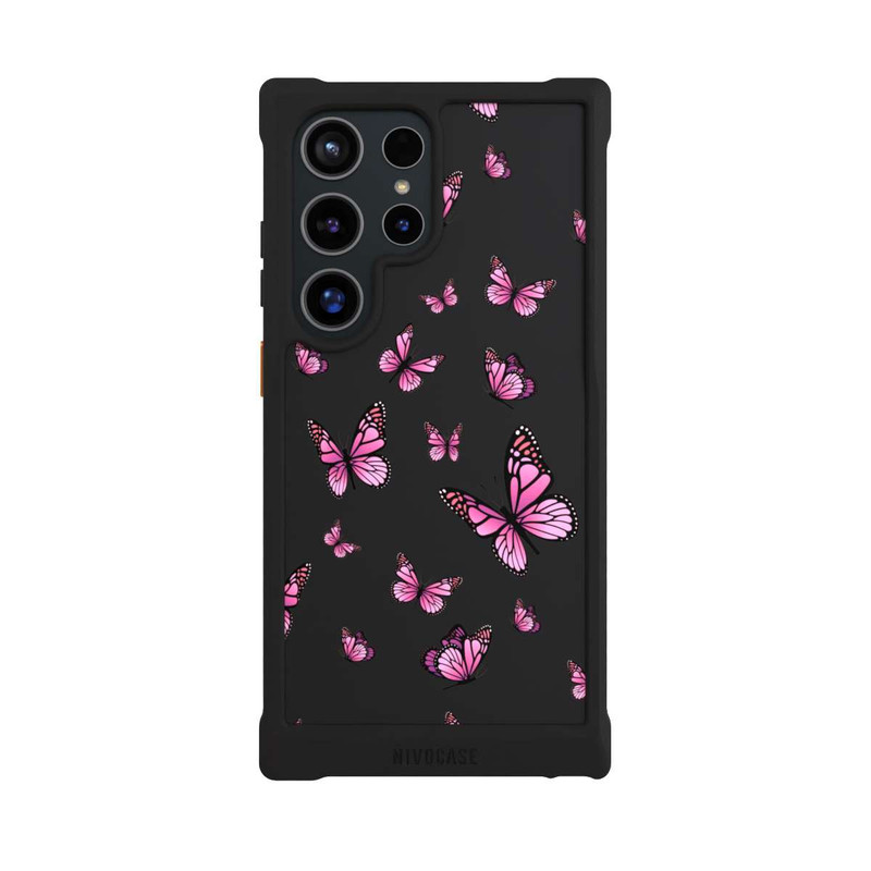 Galaxy S24 Ultra NIVOmax Papillons roses sans Fond