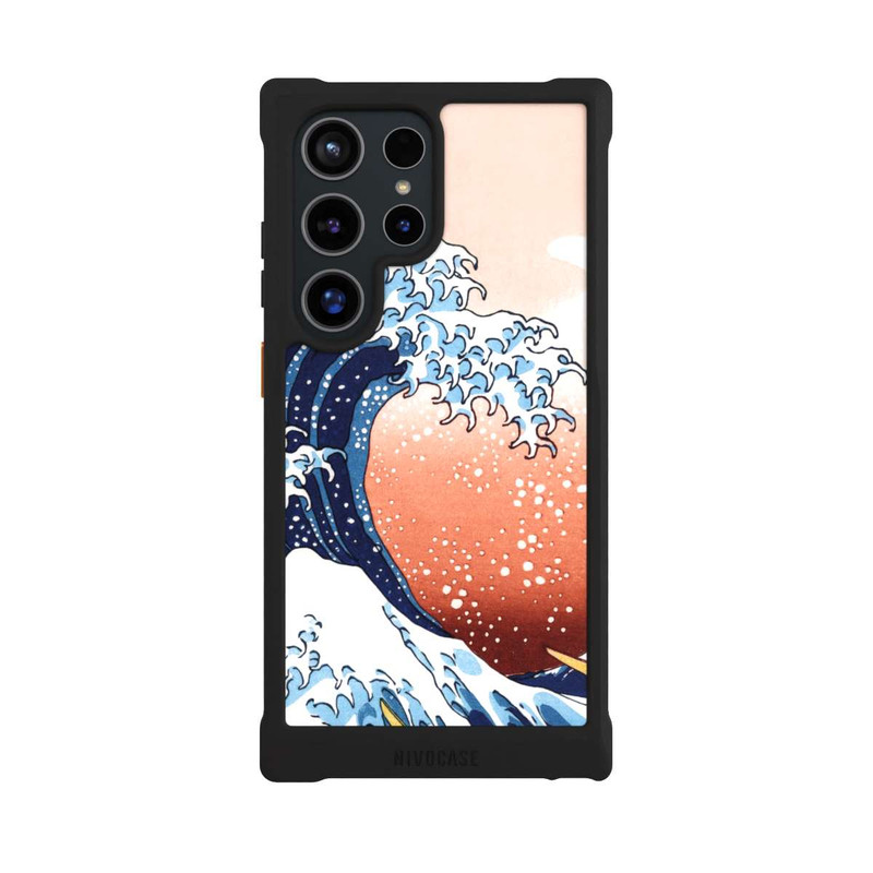 Galaxy S24 Ultra NIVOmax La Grande Vague de Kanagawa Rouge