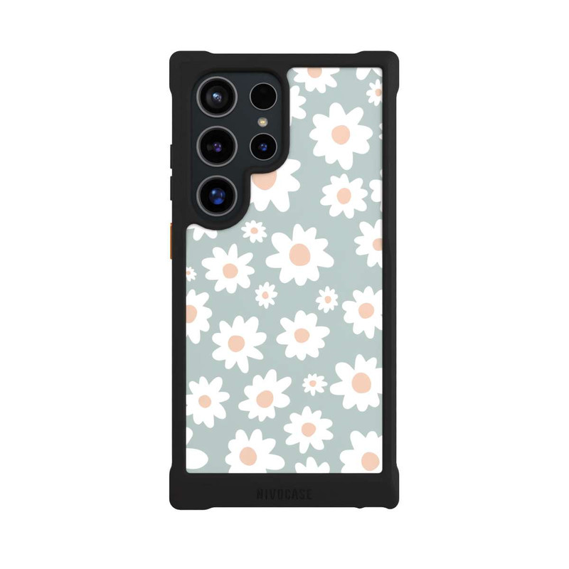 Galaxy S24 Ultra NIVOmax Gänseblümchen Muster grün