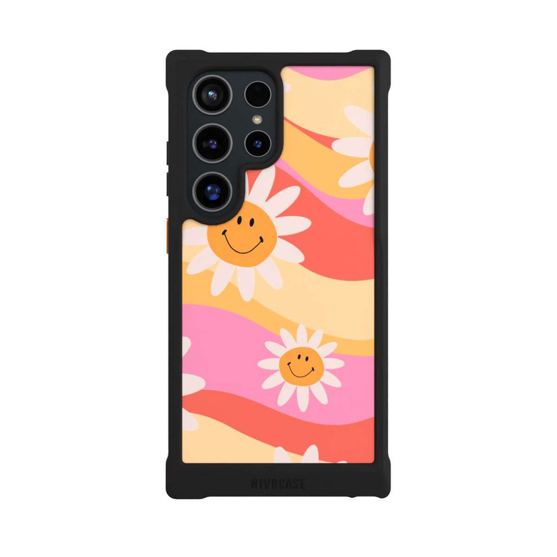 Galaxy S24 Ultra NIVOmax Retro Smiles Orange Colorful