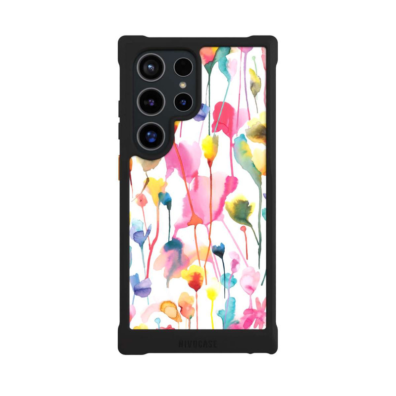 Galaxy S24 Ultra NIVOmax Aquarell Wildblumen bunt