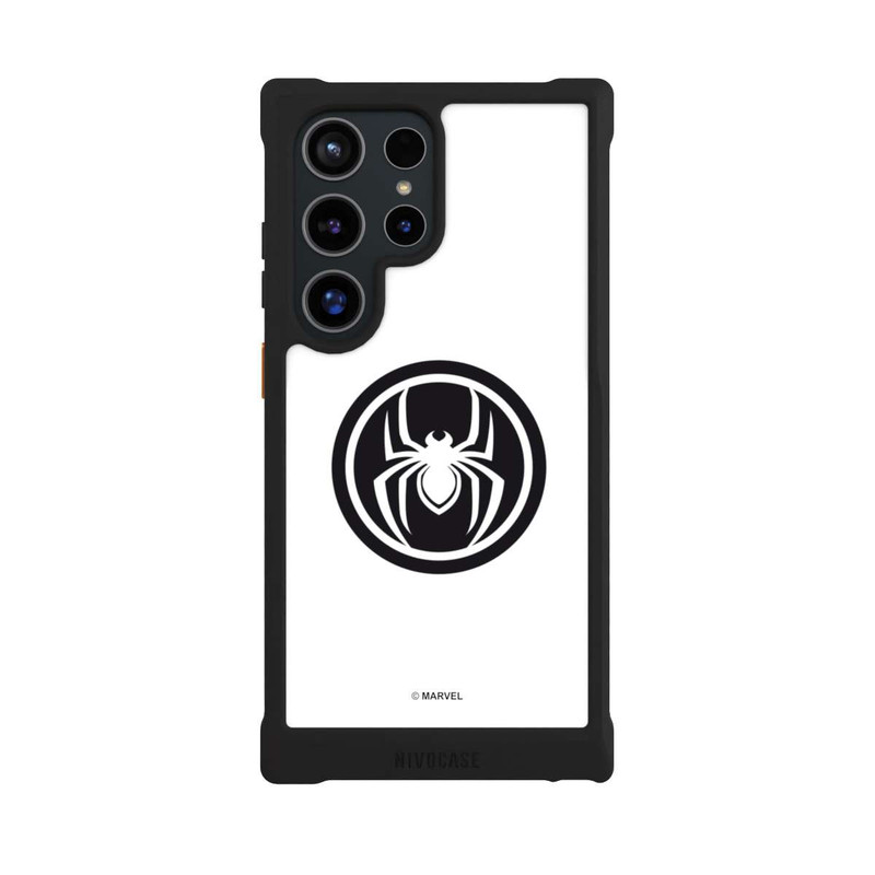 Galaxy S24 Ultra NIVOmax Spider-Man Spider Logo White