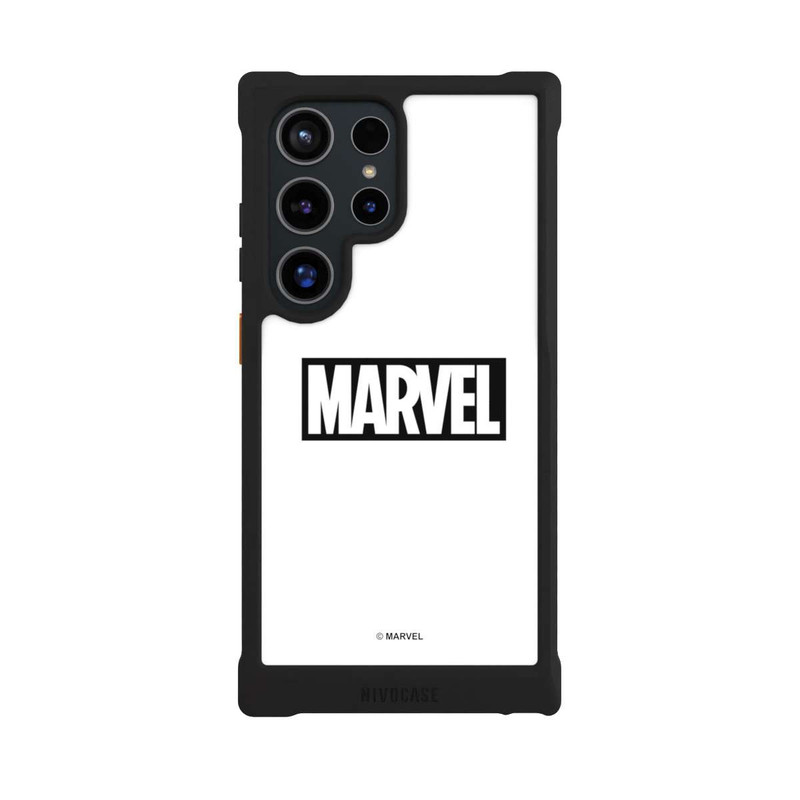 Galaxy S24 Ultra NIVOmax Marvel Logo White