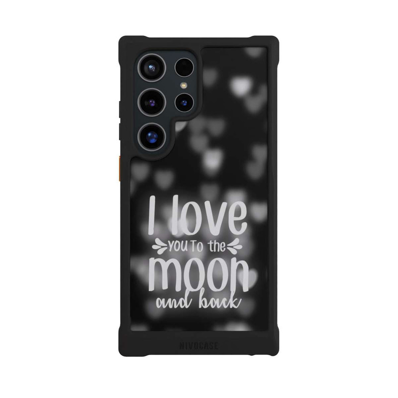 Galaxy S24 Ultra NIVOmax I Love You to The Moon And Back Black Hearts