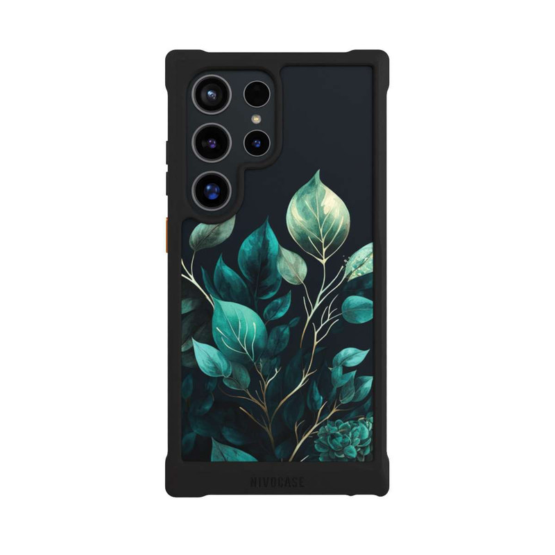 Galaxy S24 Ultra NIVOmax Eucalyptus Fond Sombre avec IA