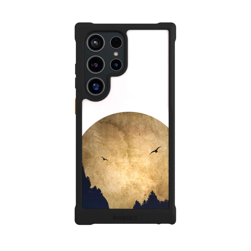 Galaxy S24 Ultra NIVOmax Zwei Vögel vor Mond