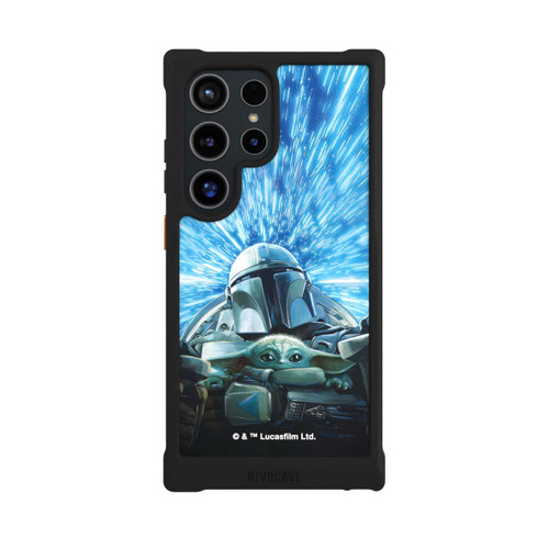 Samsung Galaxy S24 Ultra NIVOmax Grogu und Mando fliegen blau