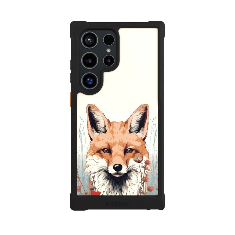 Galaxy S24 Ultra NIVOmax Renard avec des fleurs
