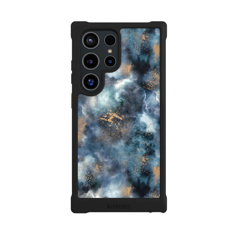 Galaxy S24 Ultra NIVOmax Smoky Marble Watercolor Navy