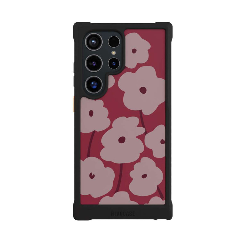 Galaxy S24 Ultra NIVOmax Minimalistische Blumen Bordeaux