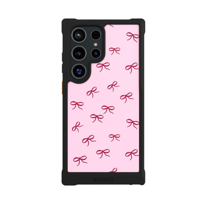 Galaxy S24 Ultra NIVOmax Schleifen Muster Rot Pink
