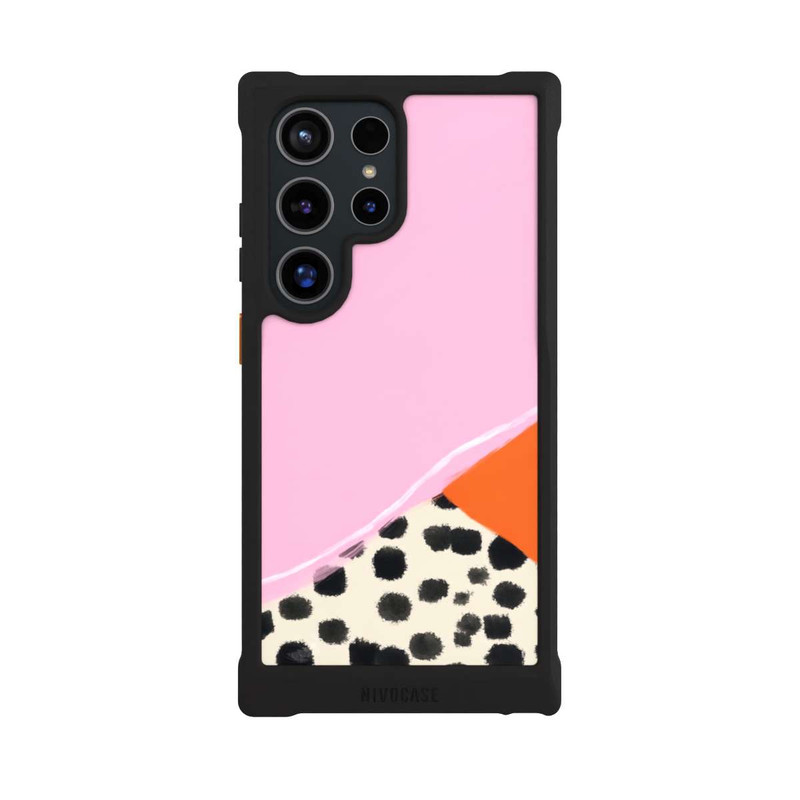 Galaxy S24 Ultra NIVOmax Pink and Orange Modern Art with Dots