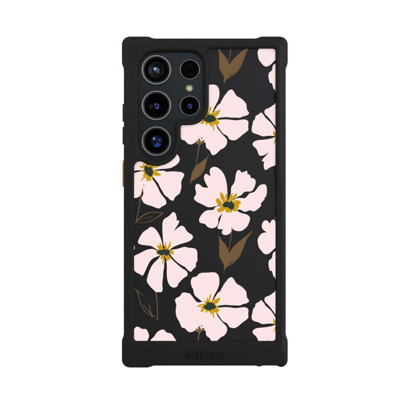 Galaxy S24 Ultra NIVOmax Simple Pastell Flowers Rose Transparent