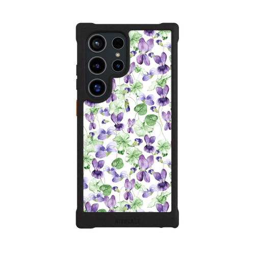 Samsung Galaxy S24 Ultra NIVOmax Purple Wildflowers Pattern Watercolor